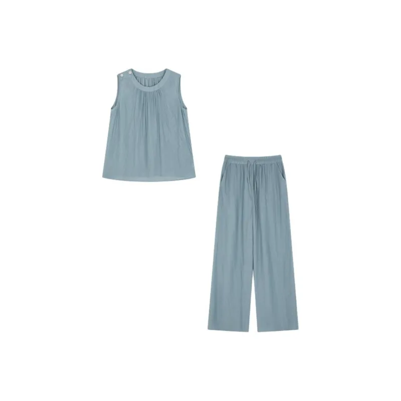 Mo Han Yi Mei Casual Suit Women's Aqua Blue-5