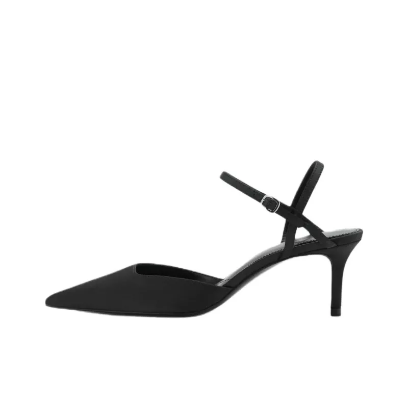 MANGO Slim Heel High Heels 7cm Women's Black-0