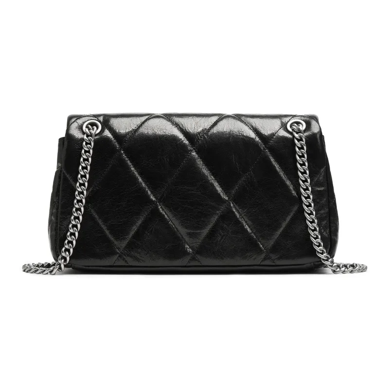 Staccato Sheepskin Shoulder Bag Medium Size Women's Black-2