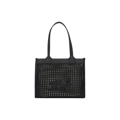 warmth LAGERFELD K/SKUARE Polyurethane Tote Bag, Shopping Bag, Handbag Medium Size Women's Black
