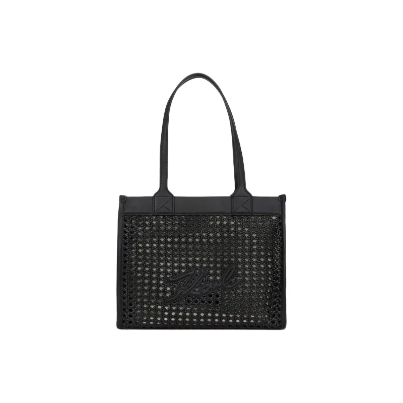 KARL LAGERFELD K/SKUARE Polyurethane Tote Bag, Shopping Bag, Handbag Medium Size Women's Black-0