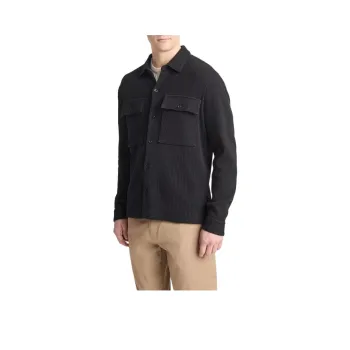 VINCE Chunky Waffle-knit Shirt Jacket
