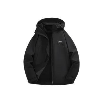 JEEP SPIRIT Outdoor Hiking Water-Resistant Warm Water-Repellent Rainproof Windbreaker Jacket Unisex