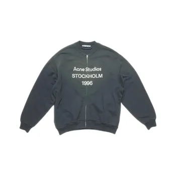 Acne Studios Logo Printed Zip Up Sweeatshirt