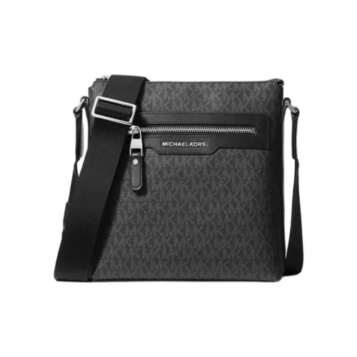 MICHAEL KORS Hudson Coated Canvas Shoulder Bag Crossbody Bag Medium Size Men's Black