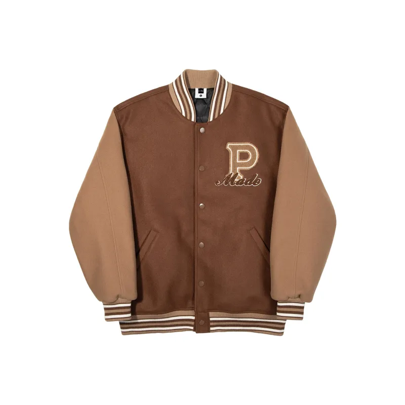Phew Fall And Winter Baseball Jacket Unisex Navy Blue Khaki Green-5