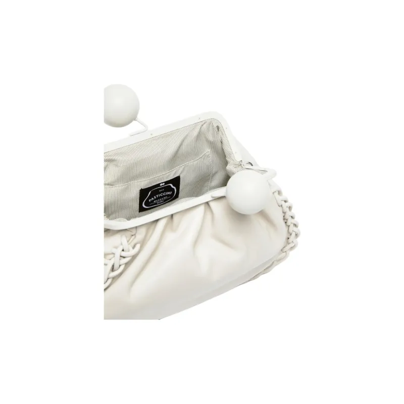 WEEKEND MaxMara Pasticcino Nappa Leather Handbag Medium Size Women's Milk White-5