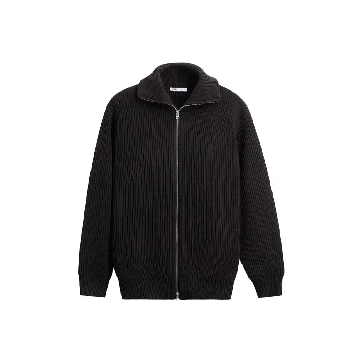 ZARA Velvet-feel Coat Men's Chocolate-0