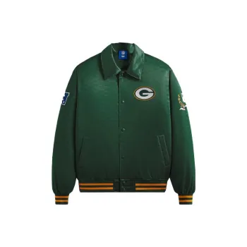KITH X Nfl Packers Satin Bomber Jacket