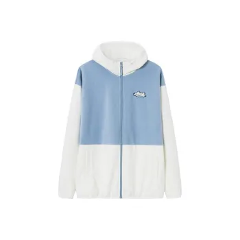 Anta Life Collection Velvet feel Coat Unisex Blue Gray/Vanilla White