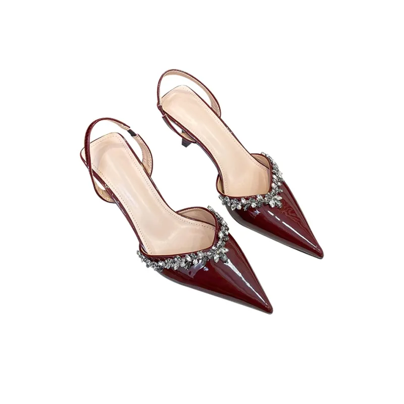 TADSW Slim Heel High Heels 6.5cm Women's Burgundy-3