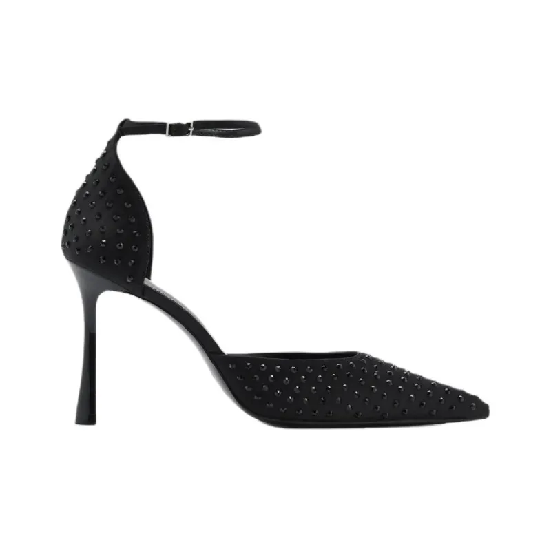 MANGO Slim Heel High Heels 9.4cm Women's Black-1