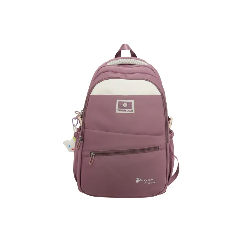 OUZIHUANG Nylon Backpack Regular Unisex Black/Gray/Orange/Purple/Khaki-11