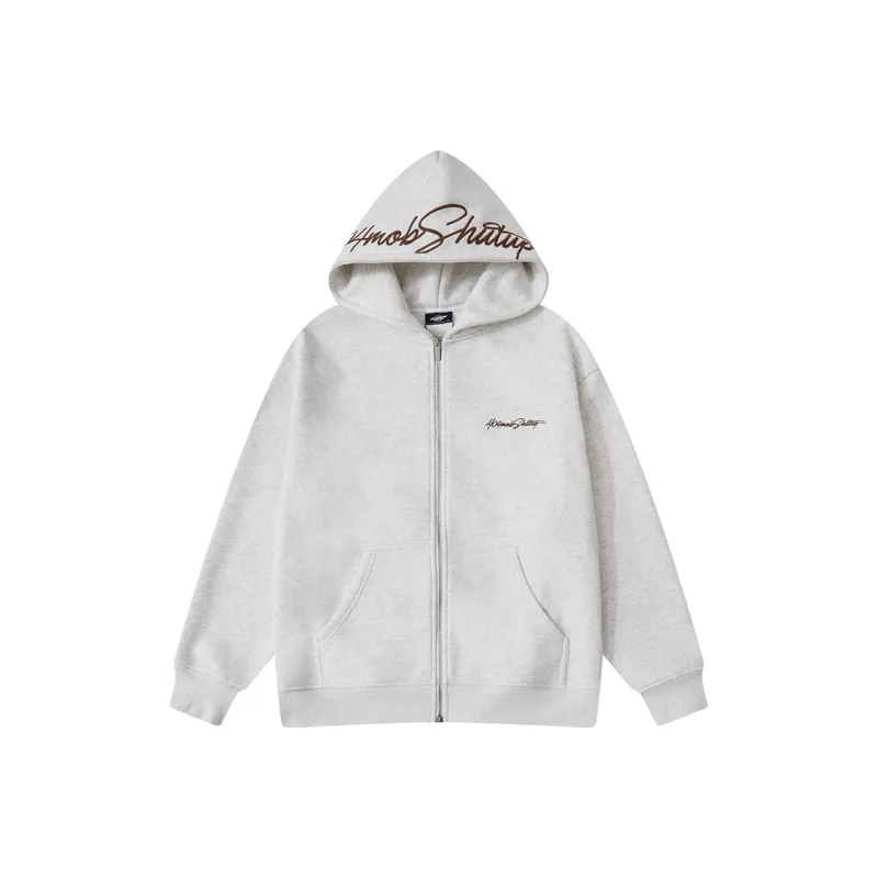 404MOB GANG Sweatshirt Unisex White Heather Gray-0