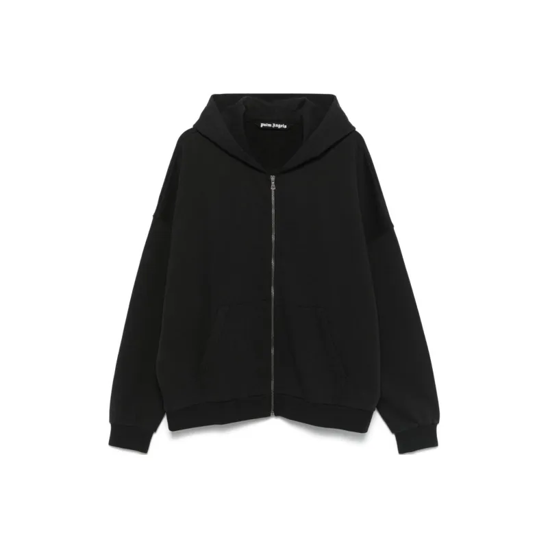 PALM ANGELS Logo Printed Zipped Hoodie-0