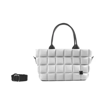 BPRIME Oxford Tote Bag, Shopping Bag, Shoulder Bag, Handbag Small Size Women's White