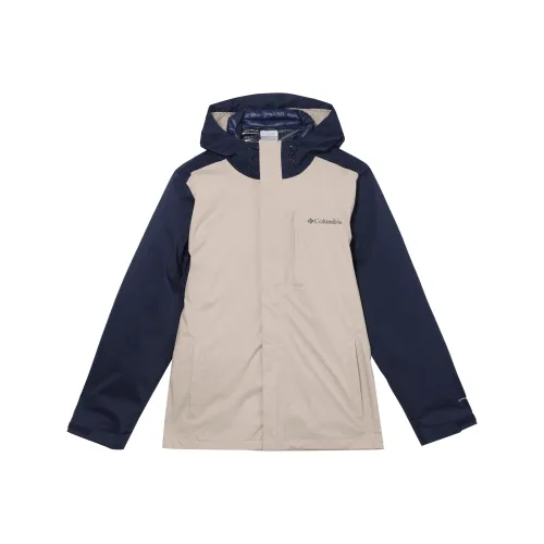 Columbia CABOT TRAIL Water Resistant Warm Heat Reflective Windbreaker Jacket Men's Beige Blue