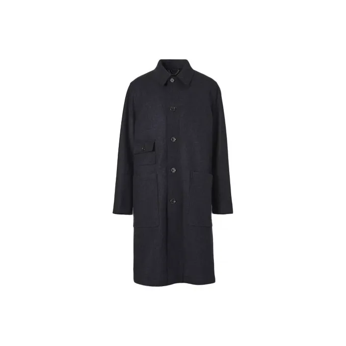 Burberry Coats Men's Charcoal Heather Gray-0