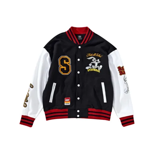 STAYREAL X Looney Tunes Baseball Jerseys Unisex Black/White