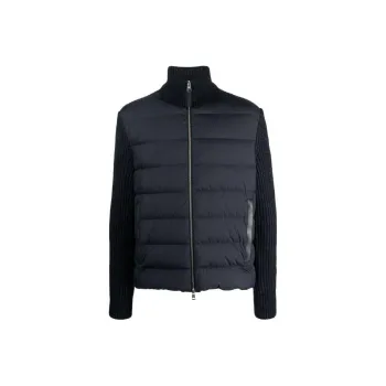 Moncler Zip Up Logo Patch Padded Cardigan