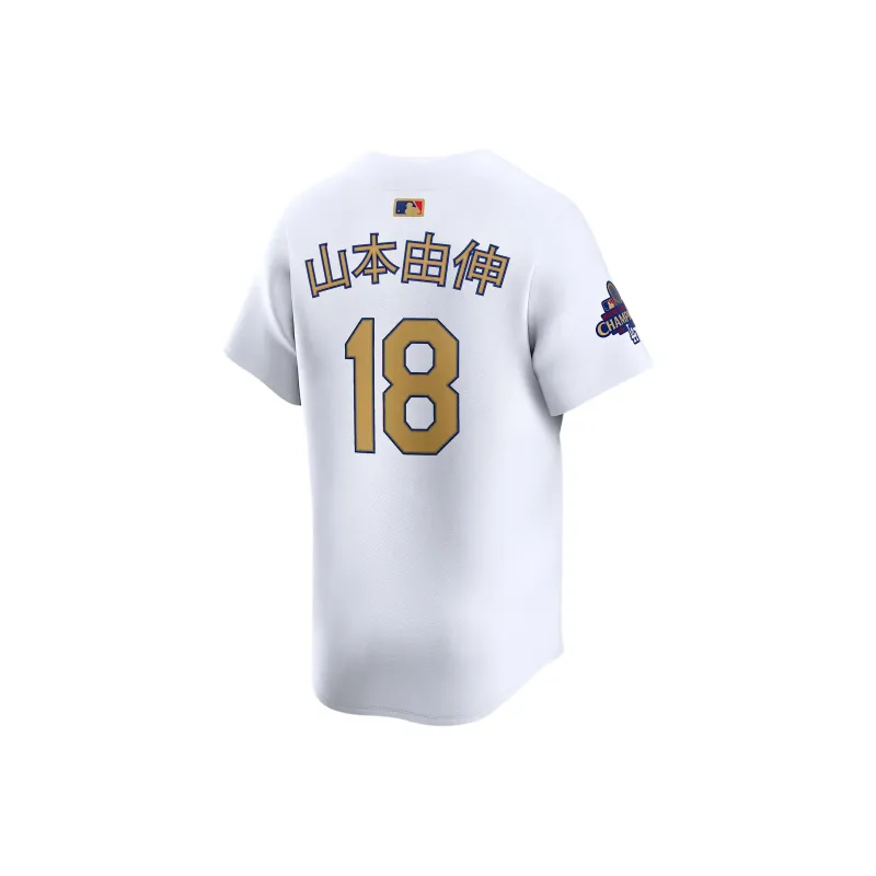 Nike Yoshinobu Yamamoto Los Angeles Dodgers 2025 World Series Champions Gold Men's Nike Dri FIT Adv Mlb Limited Jersey-1