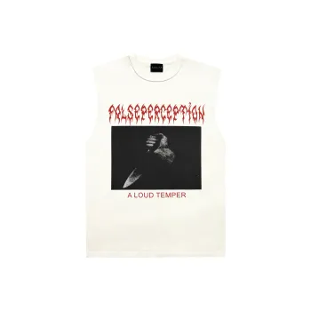 False Perception Tank Top Unisex Distressed White