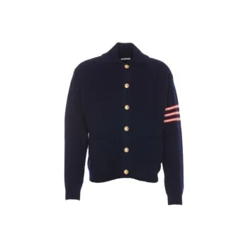 BALLY Logo Patch Striped Knitted Jacket