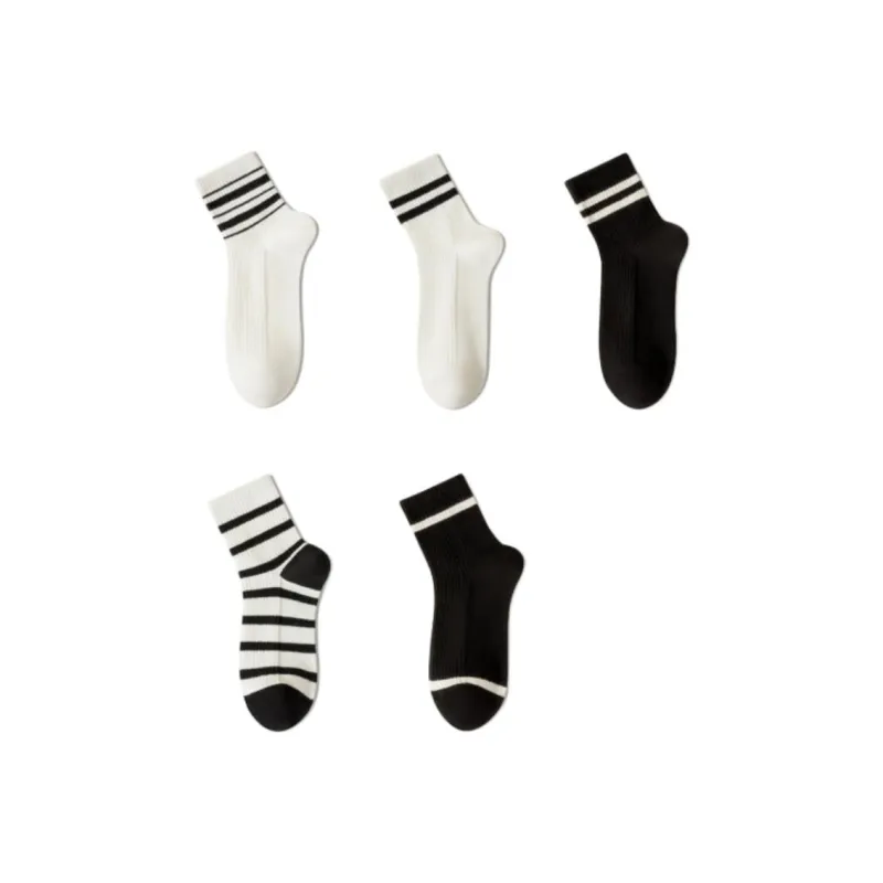 Temooues Mid Calf Socks Women's Combo Set-7