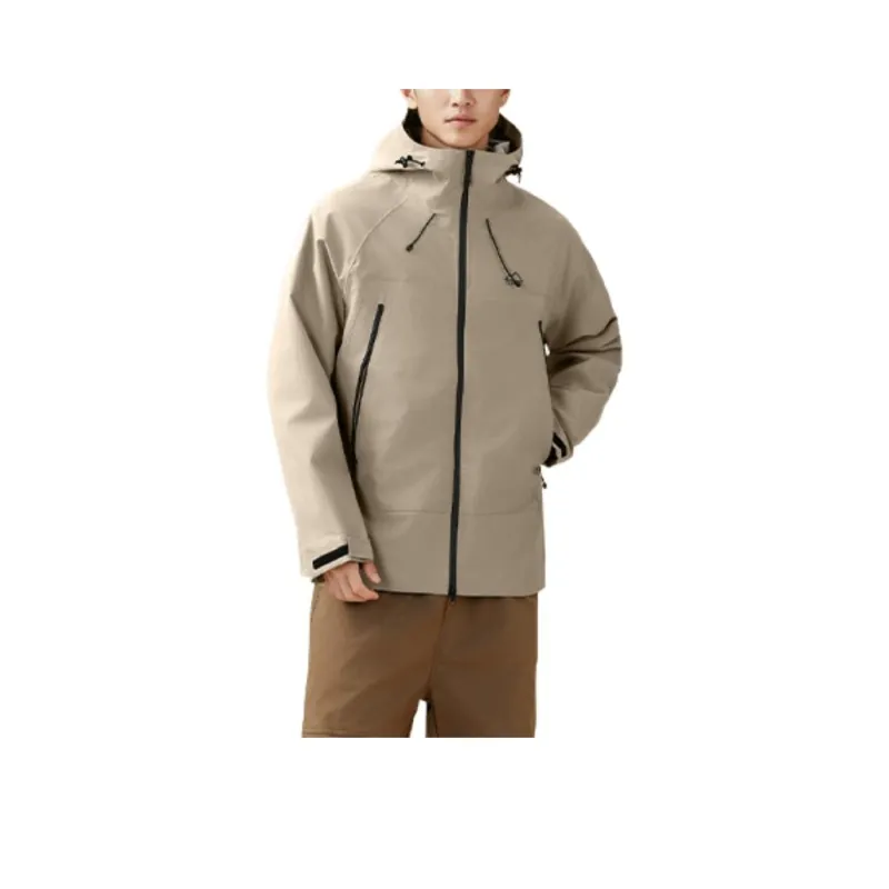 361° Water Resistant Windproof Breathable Windbreaker Jacket Men's Gray Khaki-0