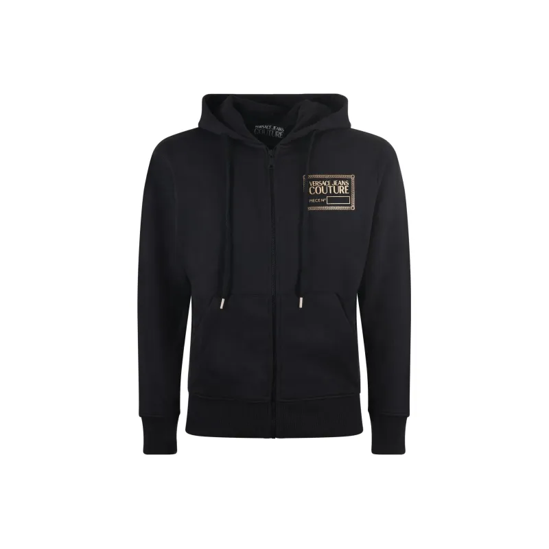 VERSACE JEANS Logo Print Zipped Hoodie-0