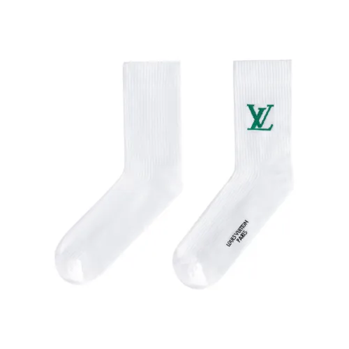 LOUIS VUITTON SS25 Mid Calf Socks Men's 1 Pack White