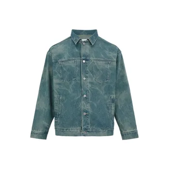 URBAN REVIVO Denim Jackets Men Light Blue