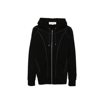 Alexander McQueen Contrast Stitched Zipped Hooded Jacket