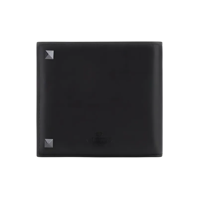 Valentino Calfskin Wallet Regular Men's Black-2