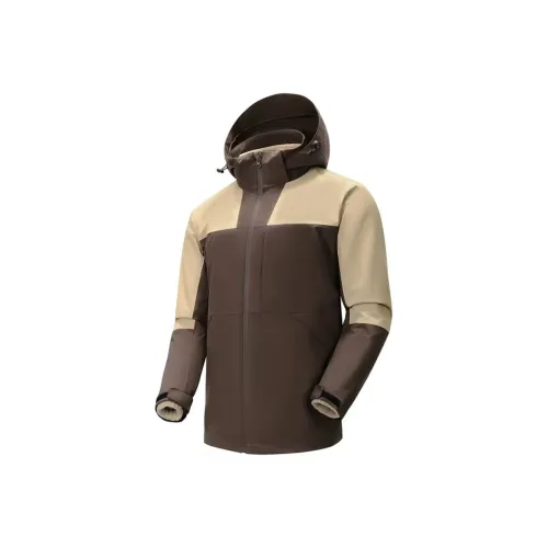 PELLIOT Waterproof And Windproof To Keep Warm Windbreaker Jacket Mens Khaki