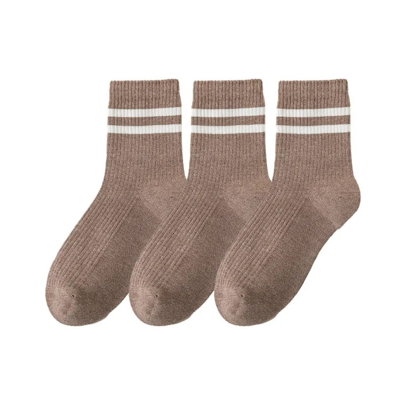 KANTANZHE Mid Calf Socks Unisex Combo Set Khaki-4
