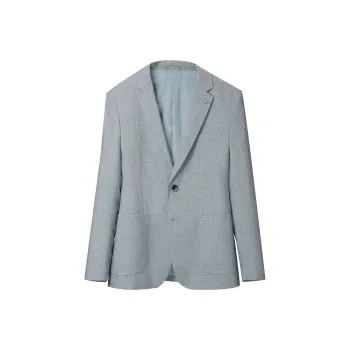 HLA Business Suits Men Blue Gray Pattern 32