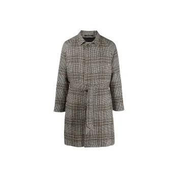 Tagliatore Check print Tie waist Single breasted Coat
