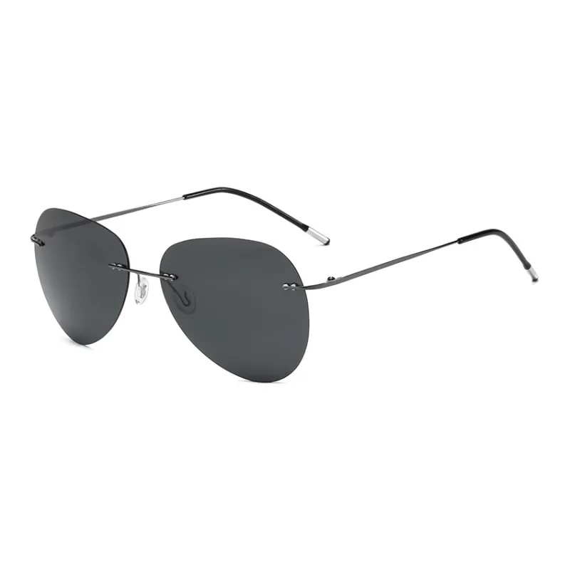 YUZHAOLIN Semi Titanium Irregular Shape Sunglasses Unisex-2