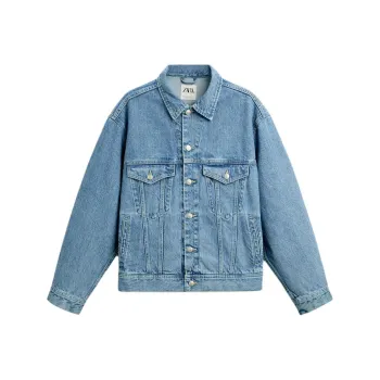 ZARA Denim Jacket Men Light Blue