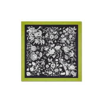 GUCCI Silk Scarves Women's Green/Black