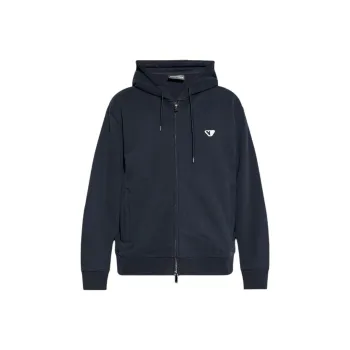 EMPORIO ARMANI Logo Embroidered Zipped Drawstring Hoodie