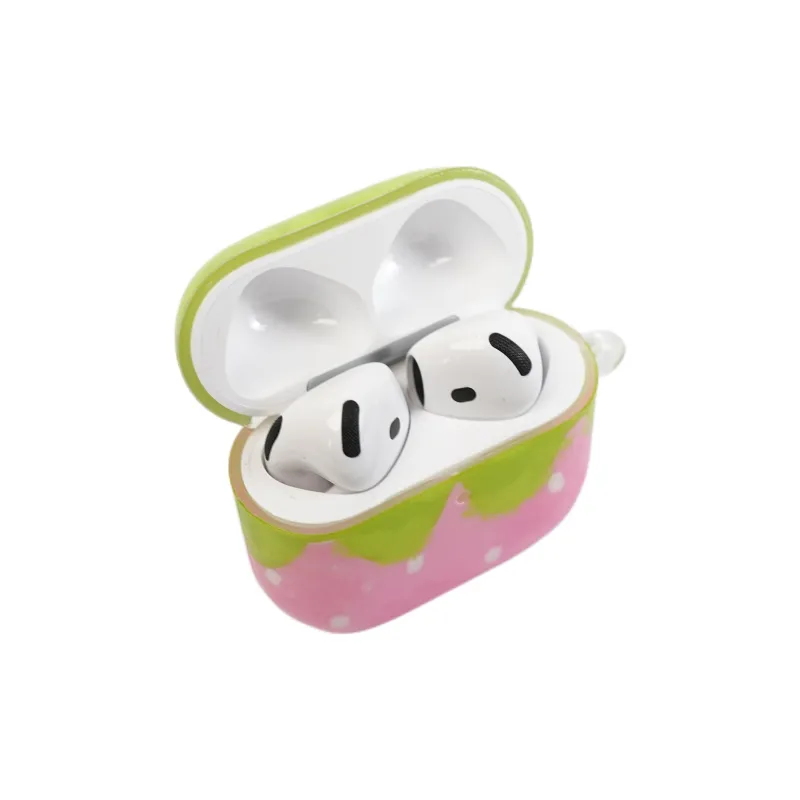 Wei Xin Compatibility With Apple AirPods 4/2/3/AirPods Pro/Pro 2 TPU Pink Strawberry Pendant Headphone Cases-5