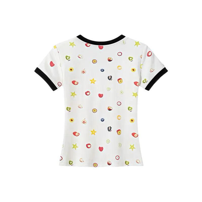 KYKW Set in Sleeve T Shirt Women's White-1