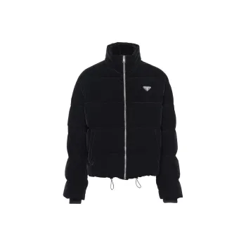 PRADA Velvet Cropped Down Jacket