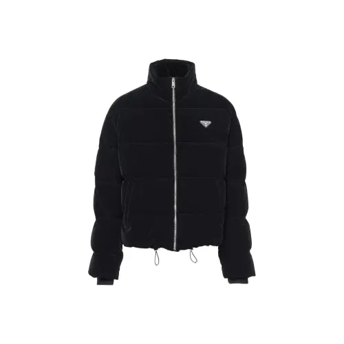 PRADA Velvet Cropped Down Jacket