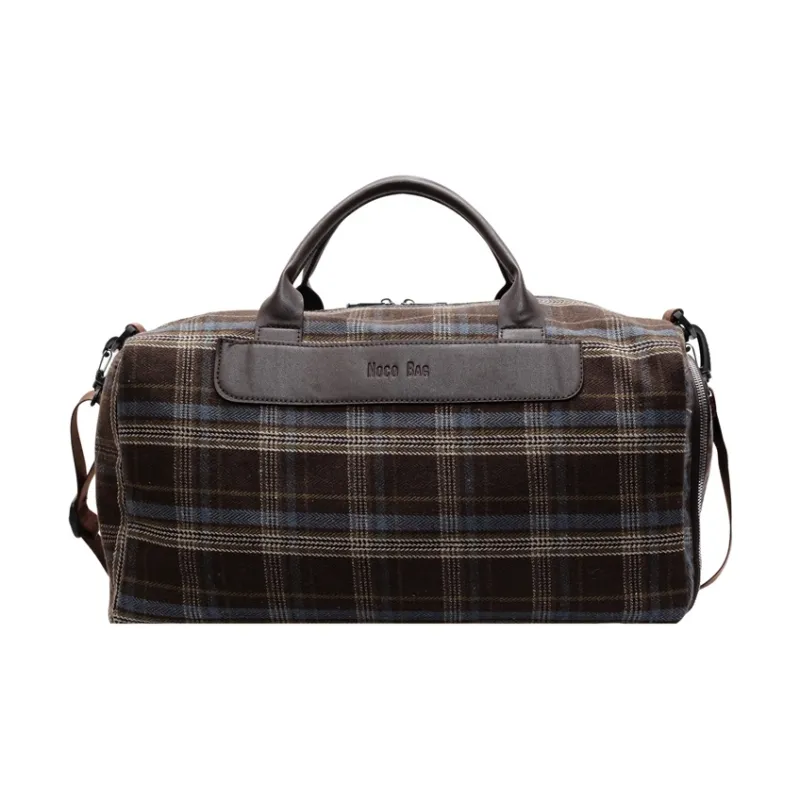Wenpercy Plaid Fabric Travel Bag Unisex Multicolor-3