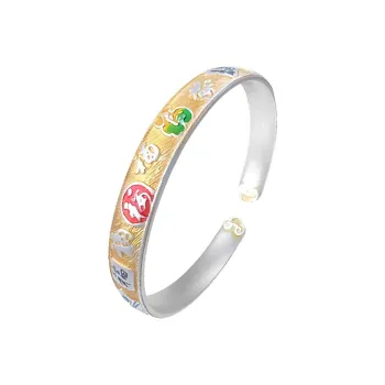 CUTE DAME S 999 Fine Silver Bangles Women's