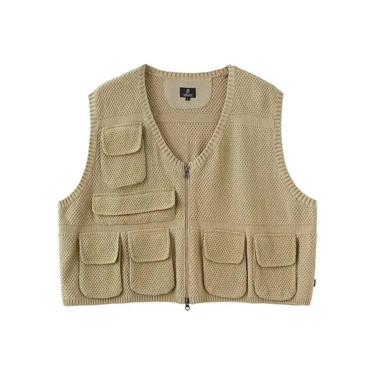 BUTTBILL Knitted Fabric Vest For Outdoor Unisex-4