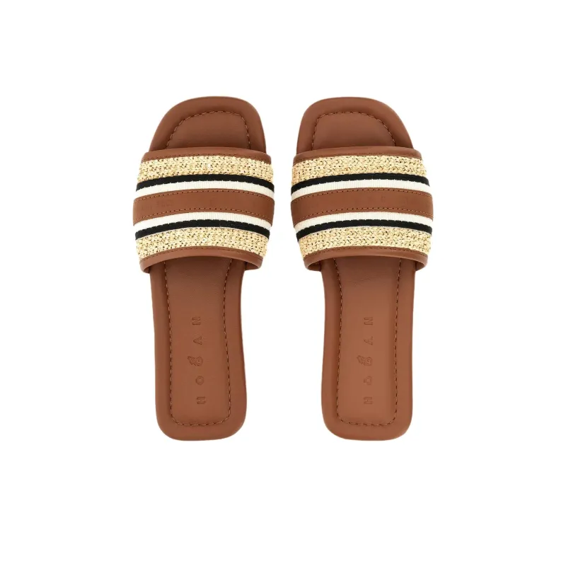 HOGAN Striped Sandals Women's-4